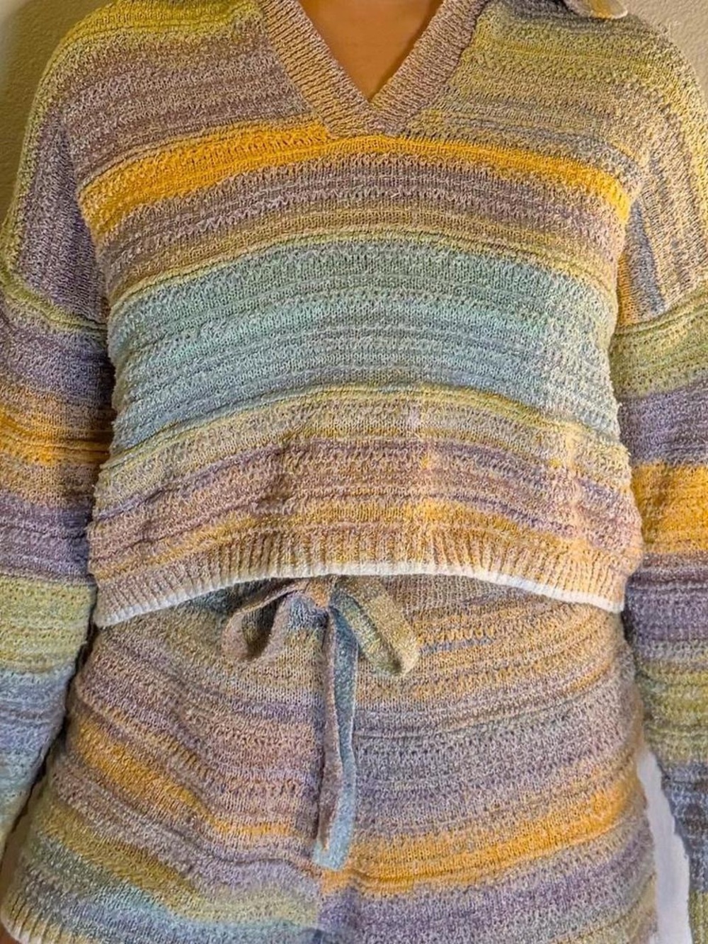 Target Pastel Striped V-Neck Sweater in Yellow, Mint, Lavender, Cream